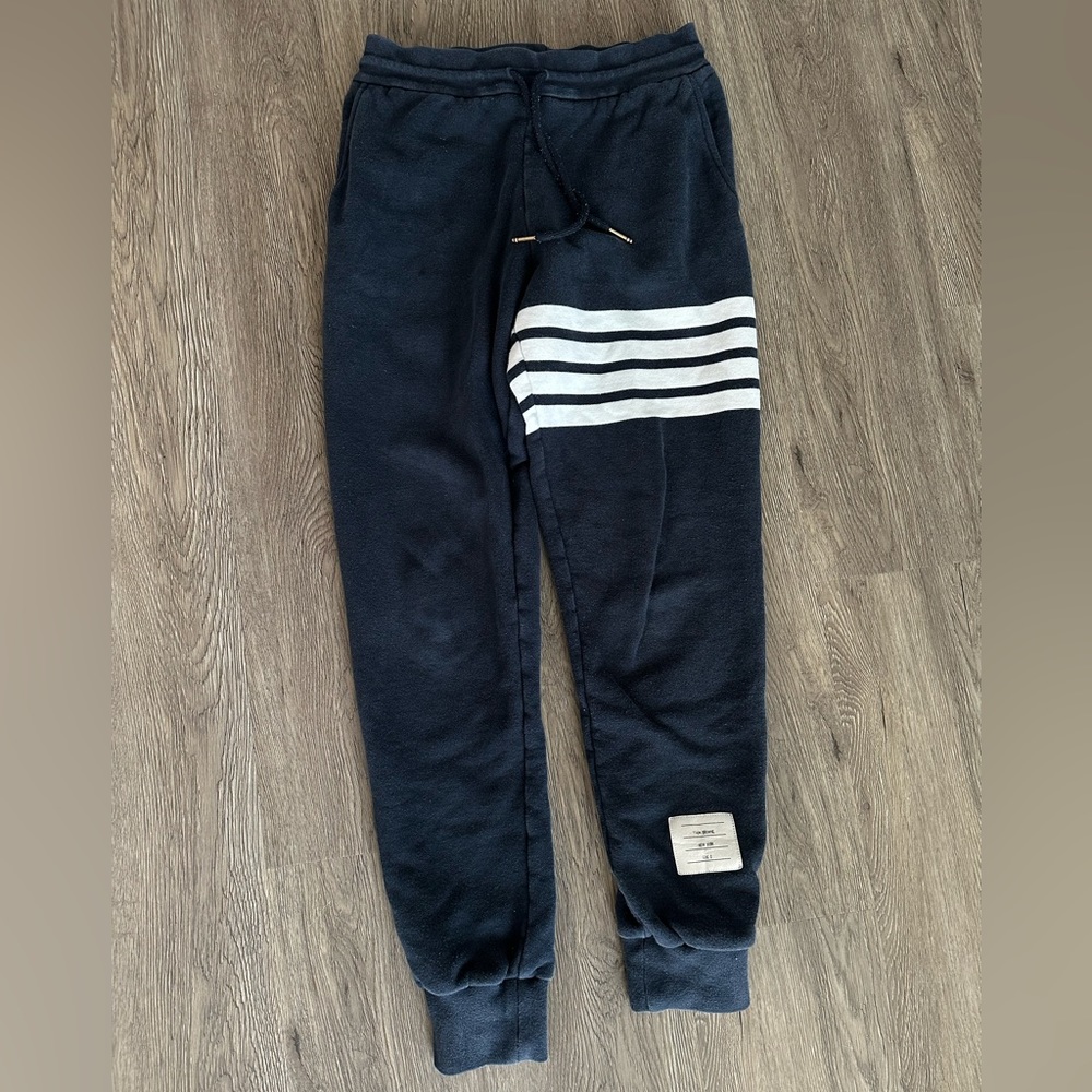 Thom Browne Navy Blue Sweatpants Size 0